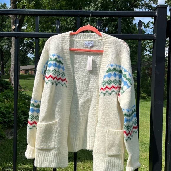 Anthropologie FRNCH Fair Isle Cardigan Sweater NWT - Picture 9 of 10